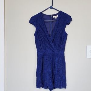 Blue lace romper